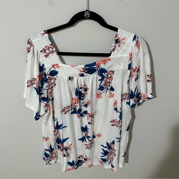 Lucky Brand Tops - Lucky brand floral print square neck peasant top size xl women’s